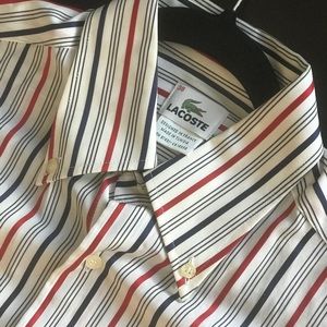 Lacoste Men’s Striped Regular Fit Shirt, 38